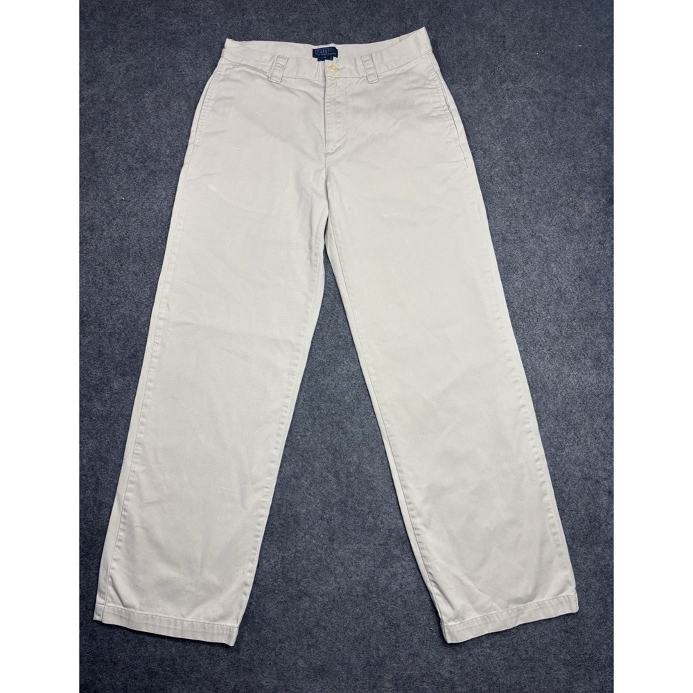 Vtg 90s Polo Ralph Lauren Classic Chino Pants Boys Size 16 Khaki Beige Twill